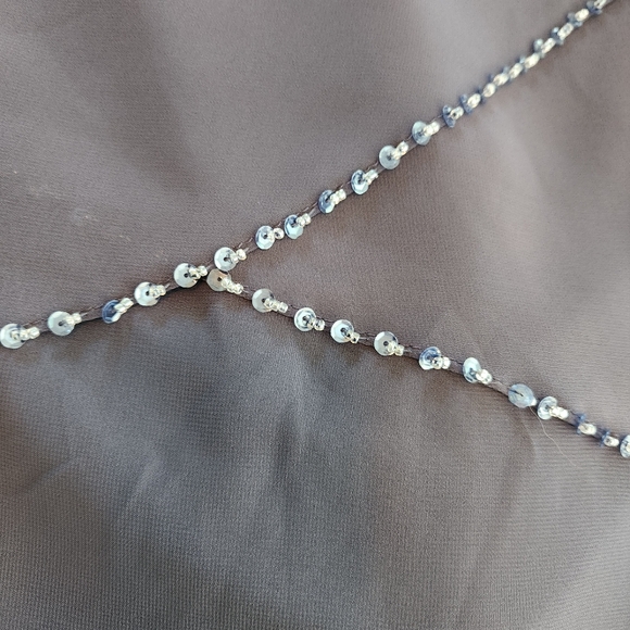 JJ's House Purple Layered Chiffon Beaded Edge Sleeveless Dress Party Wedding - Picture 4 of 9